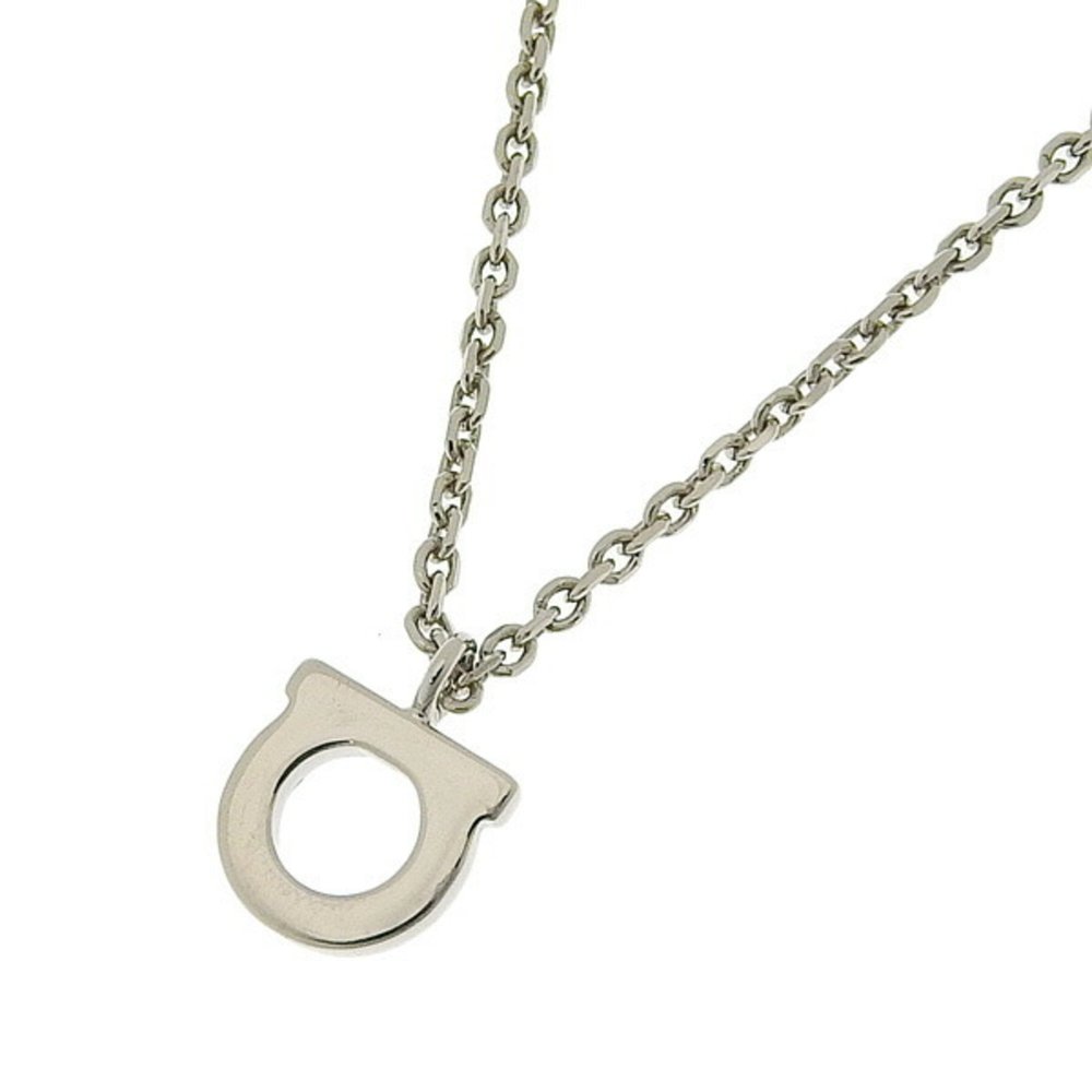 Salvatore Ferragamo Ferragamo Light Stone Gancini Necklace Silver Women's_3